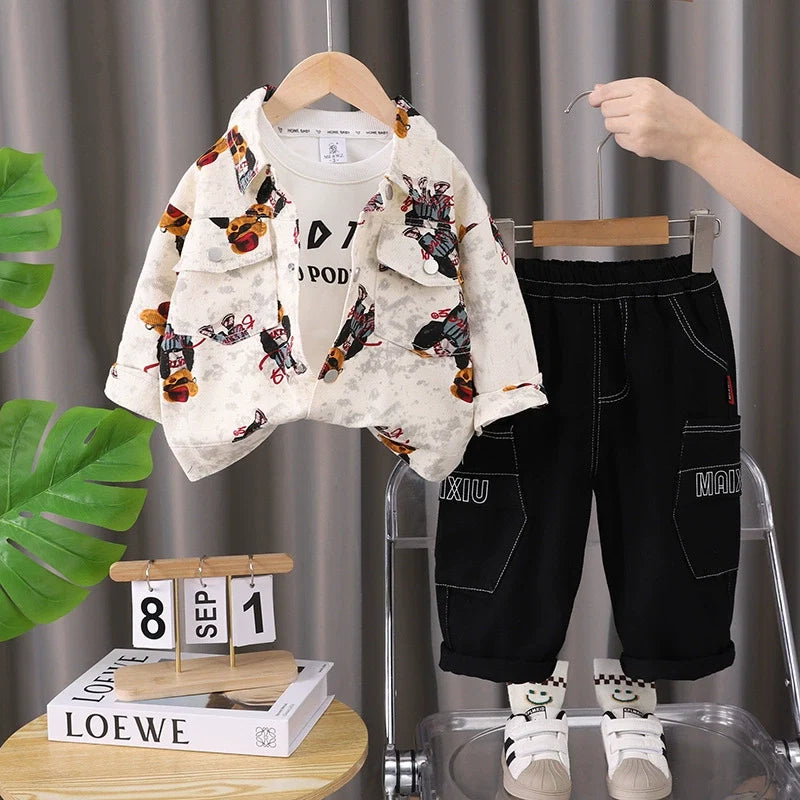 Conjunto Infantil Masculino Ursinhos 3 Peças