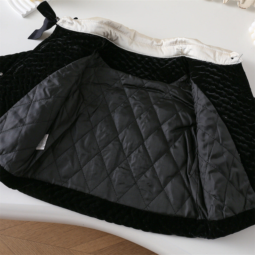 Conjunto Infantil Feminino Preto Pérolas