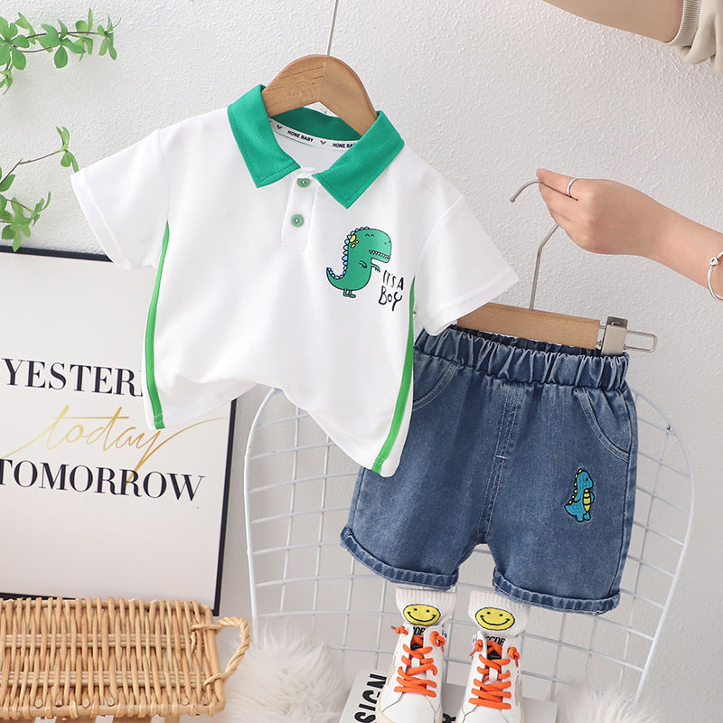 Conjunto Infantil Masculino Dino Gola Polo