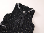 Vestido Infantil Preto Brilhante