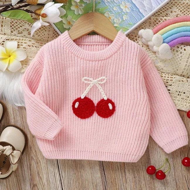 Blusa Infantil Tricô Cerejinha