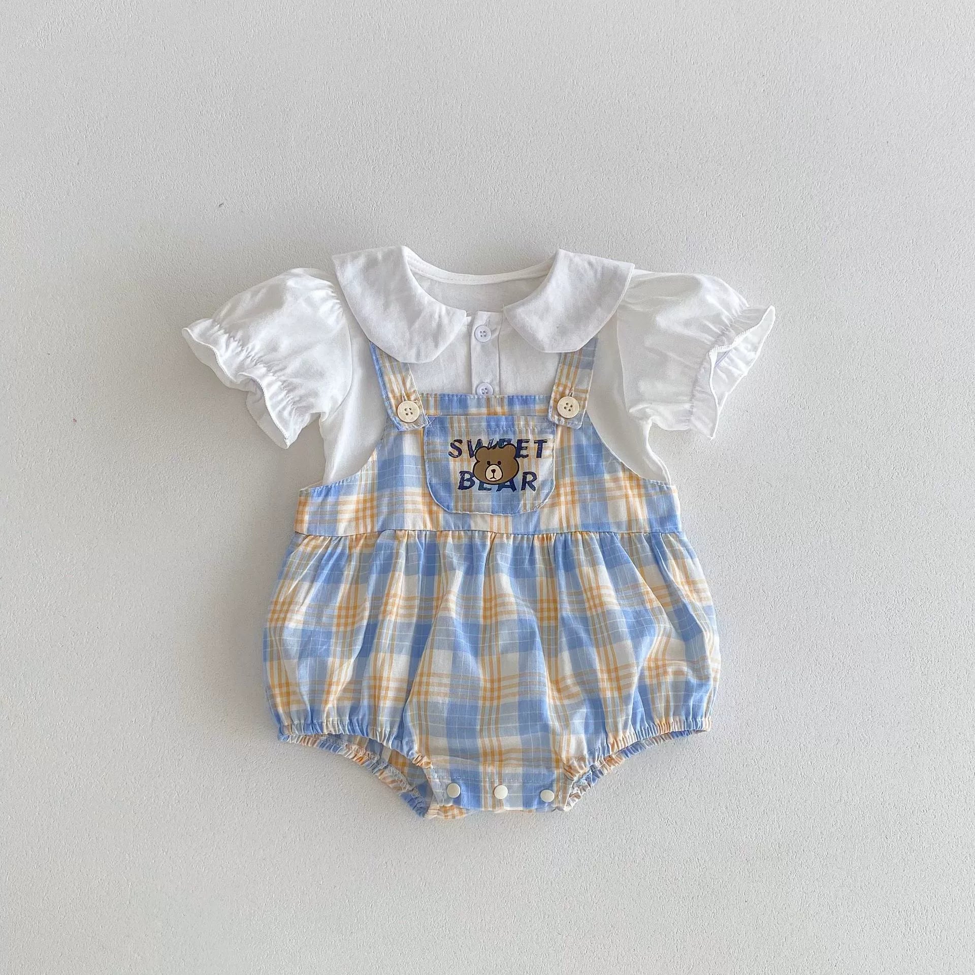 Body Infantil Xadrez Ursinho