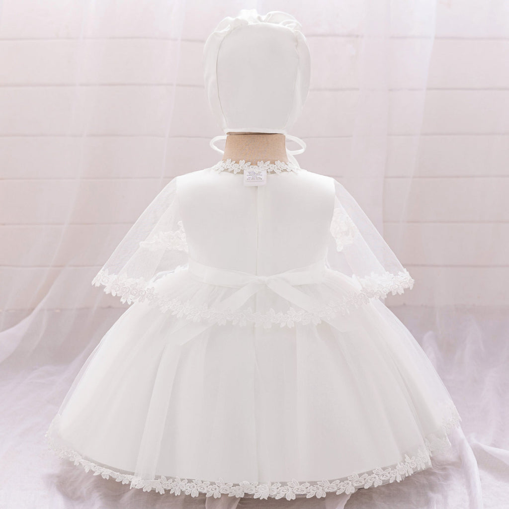 Vestido Infantil Luxo com  Bordado Flores