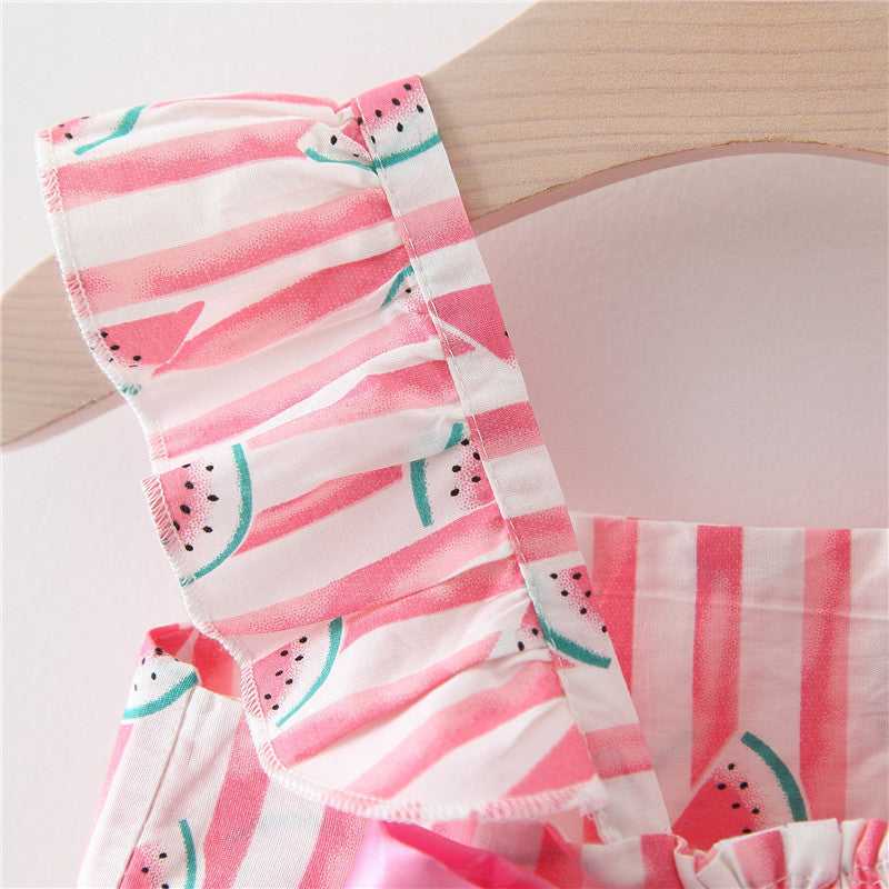 Vestido Infantil Melancia Lacinho