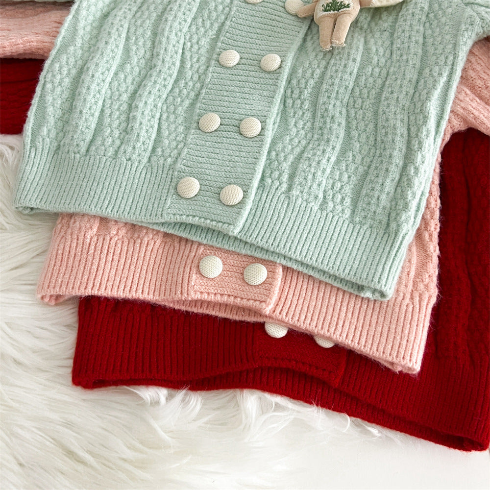 Conjunto Infantil Feminino Tricô Coelhinho