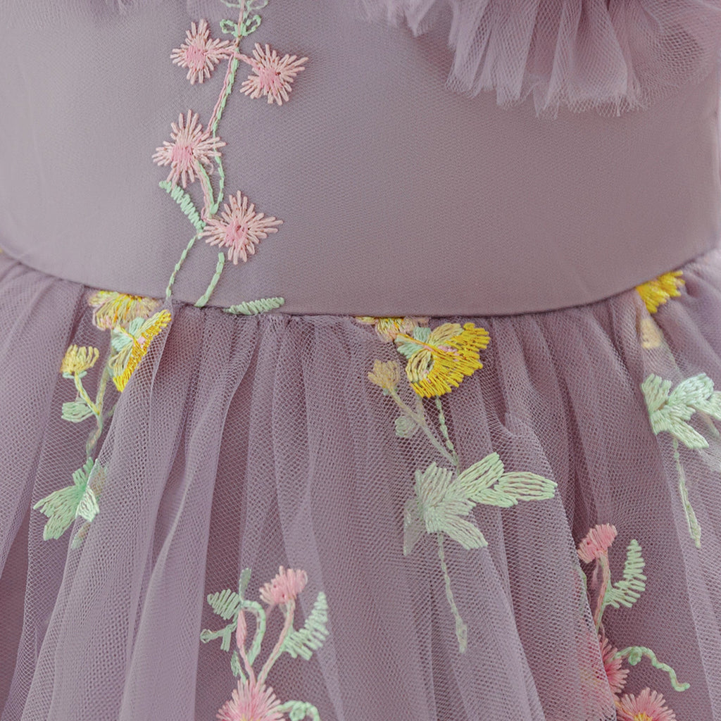 Vestido de Festa Tule Floral