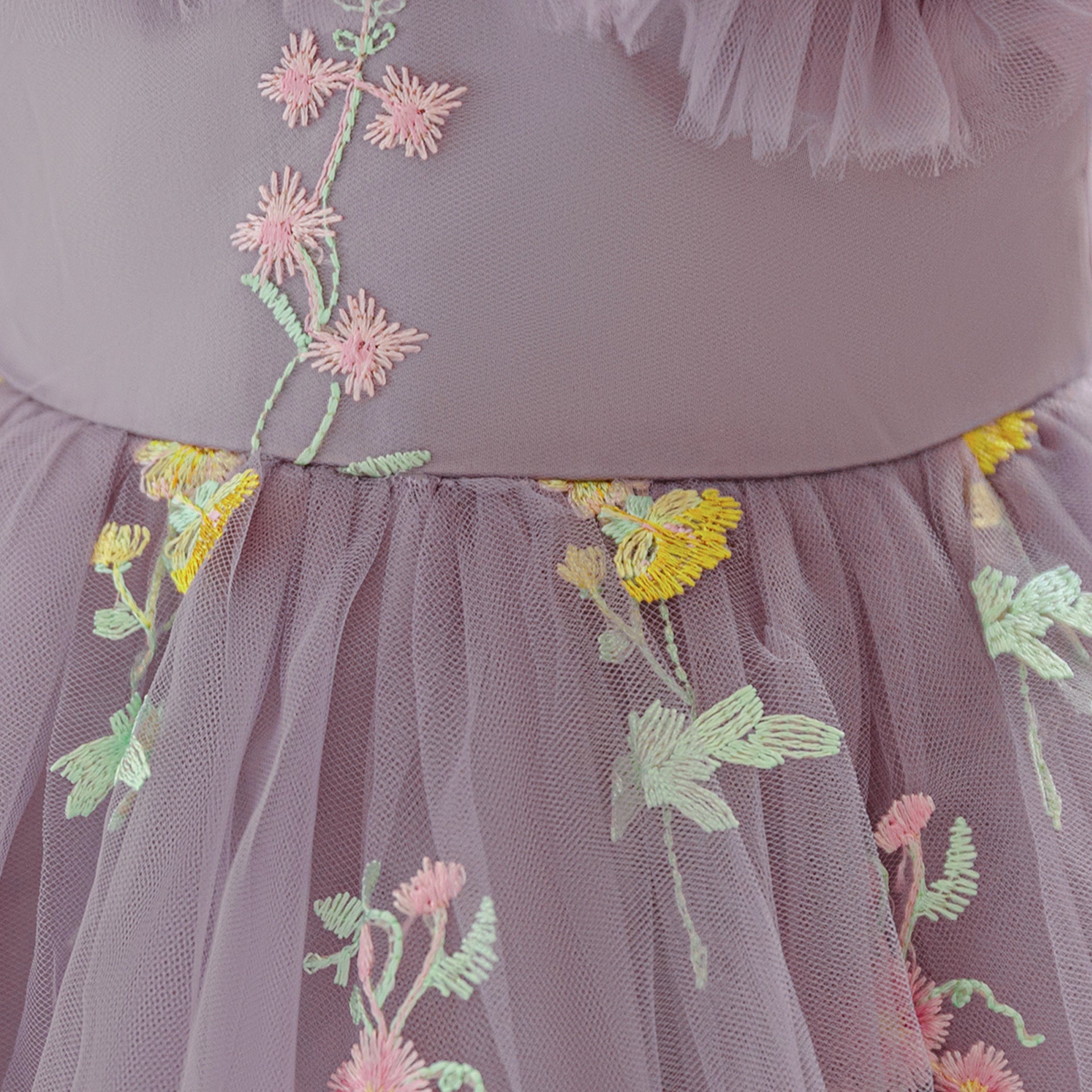 Vestido de Festa Tule Floral