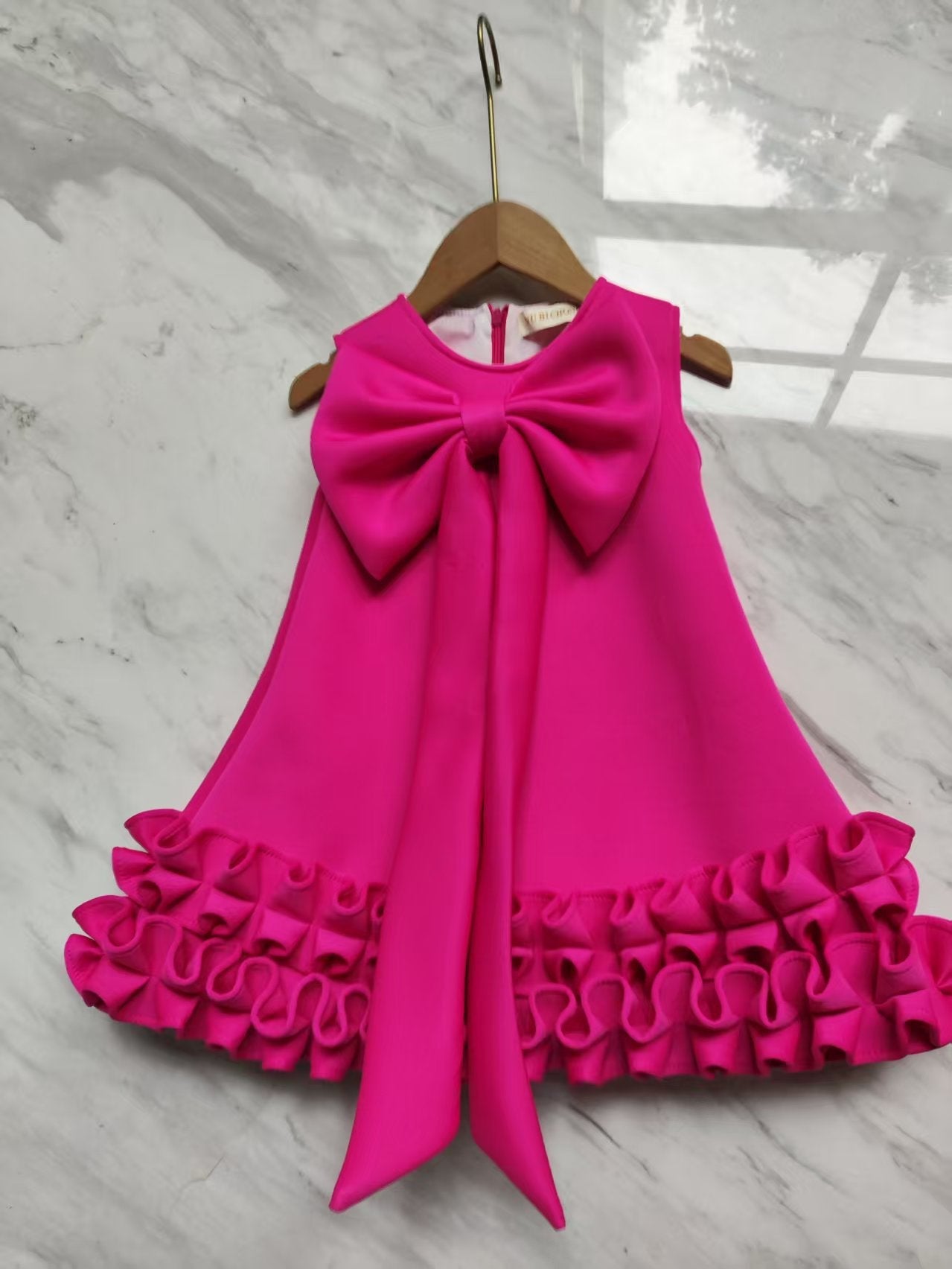 Vestido Infantil Barra Babados e Laço