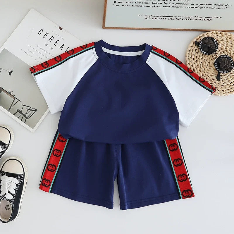 Conjunto Infantil Masculino Azul e Vermelho