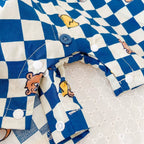 Macaquinho Infantil Xadrez Azul