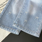 Calça Infantil Jeans Lacinhos