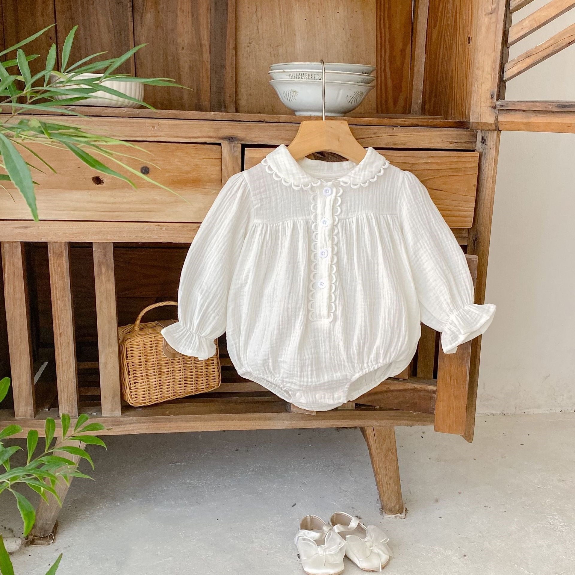 Body Infantil Feminino Branco Botões