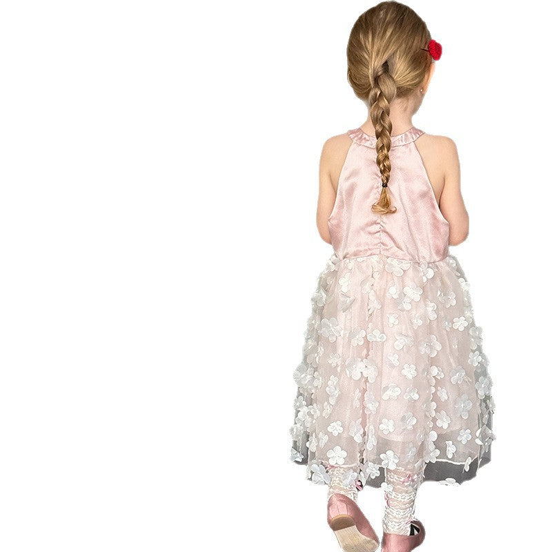 Vestido Infantil com Lacinho e Florzinhas