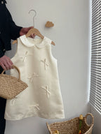 Vestido Infantil Bege Lacinhos