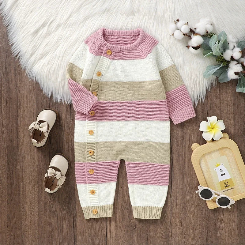 Macacão Infantil de Trico Lístras