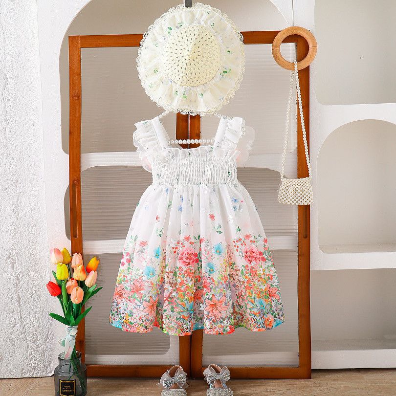 Vestido Infantil Flores com Asas