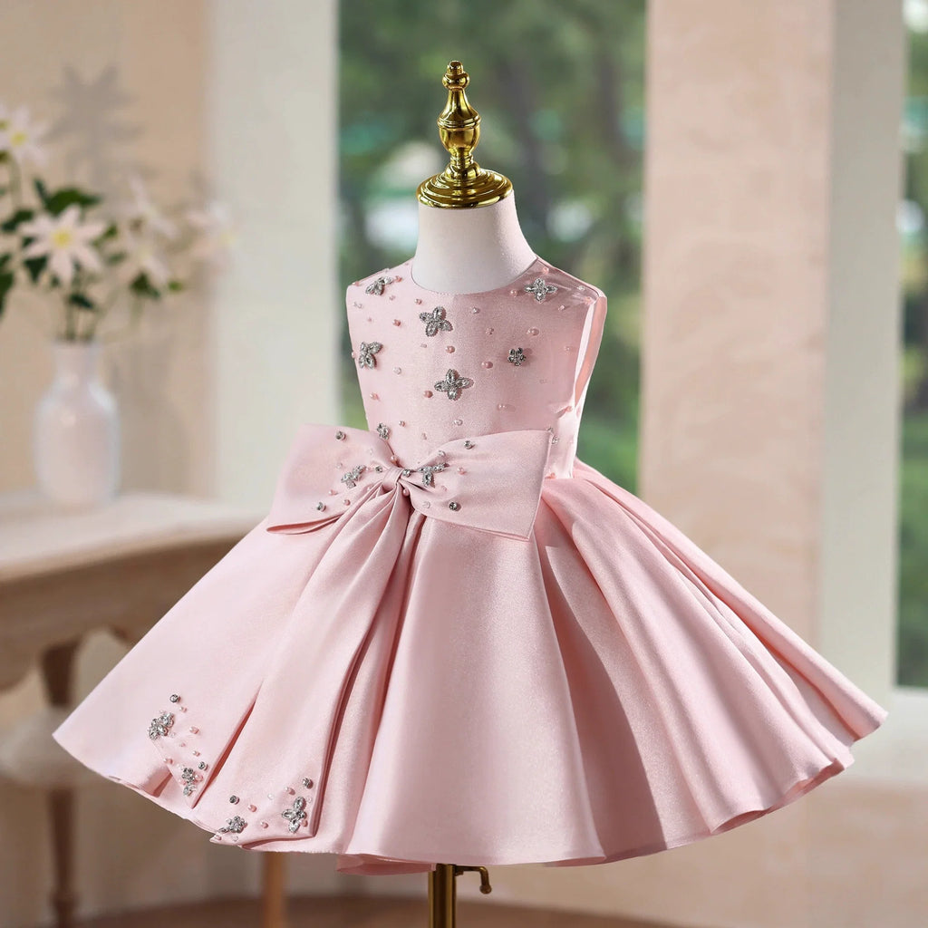 Vestido de Festa de Cetim Lacinho e Pedras