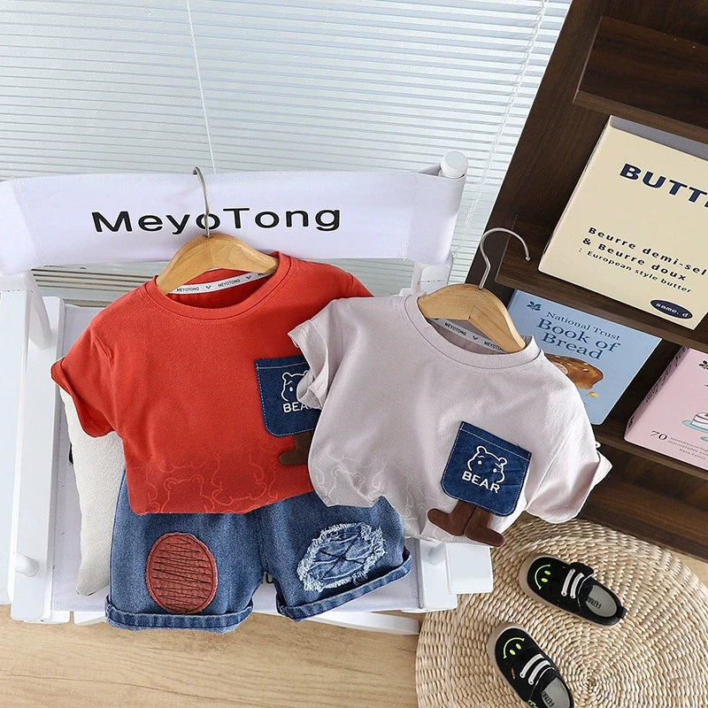 Conjunto Infantil Masculino Ursinho e Jeans