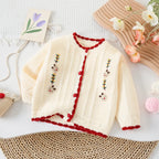 Cardigan Infantil Tricô Florzinhas