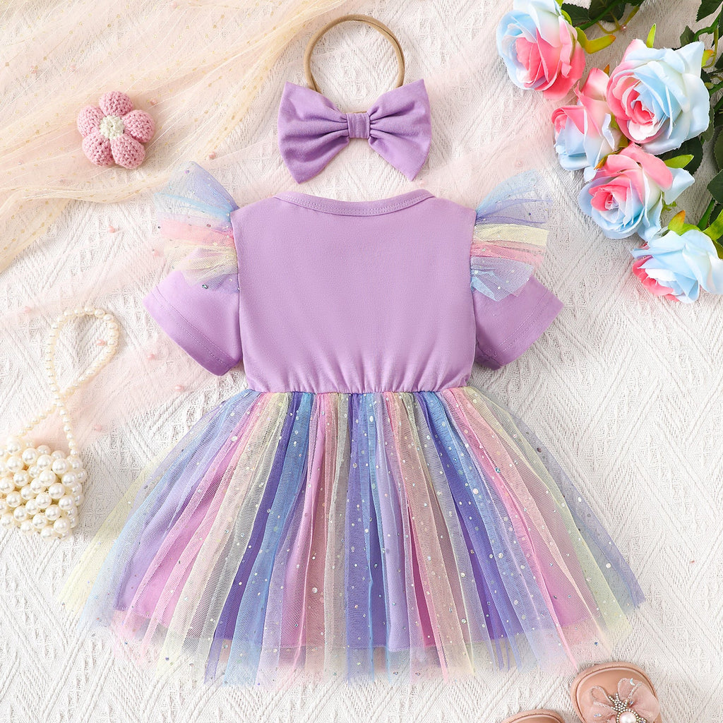 Vestido Infantil Princesinha Tule Colorido