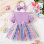 Vestido Infantil Princesinha Tule Colorido