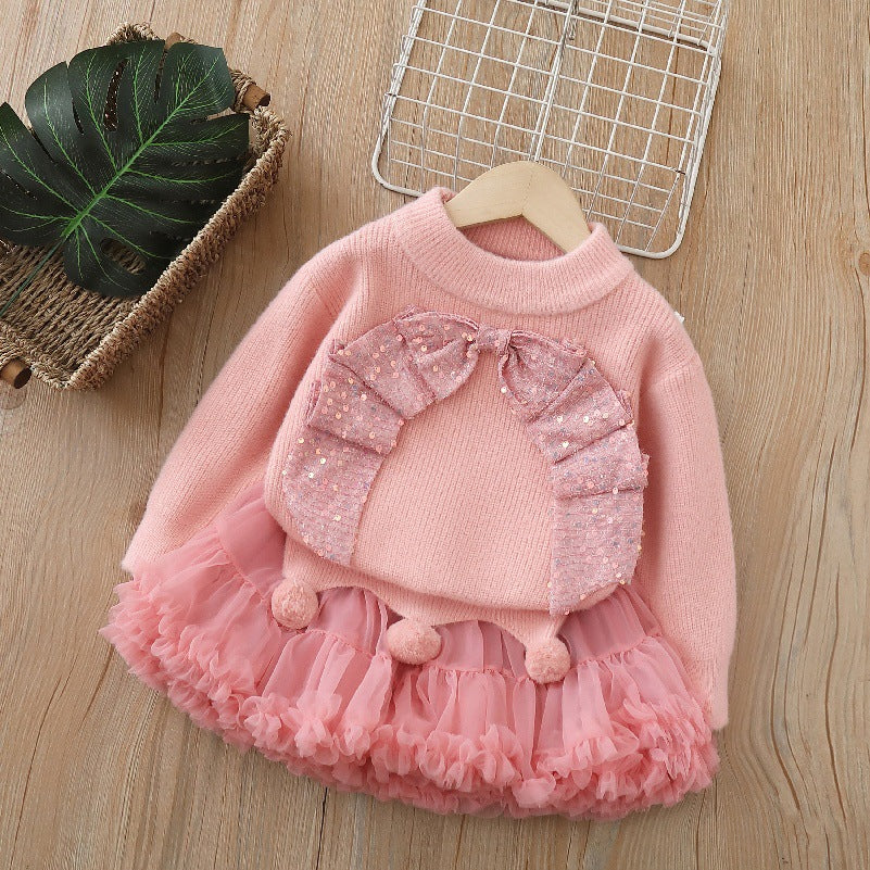 Conjunto Infantil Inverno Laço Brilhante