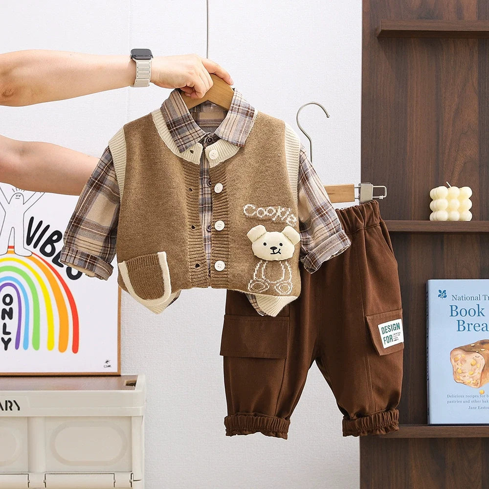 Conjunto Infantil 3 Peças Xadrez Ursinho