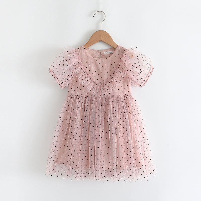 Vestido Infantil de Tule Poá