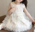 Vestido Infantil de Tule Lacinhos