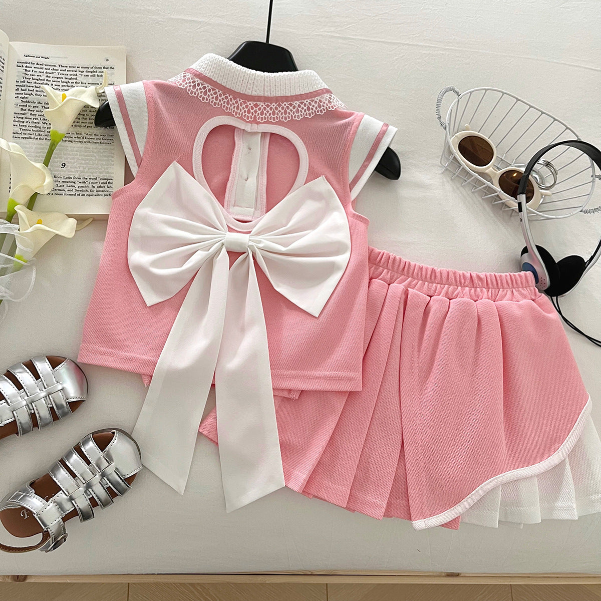 Conjunto Infantil Feminino Gola Lacinho