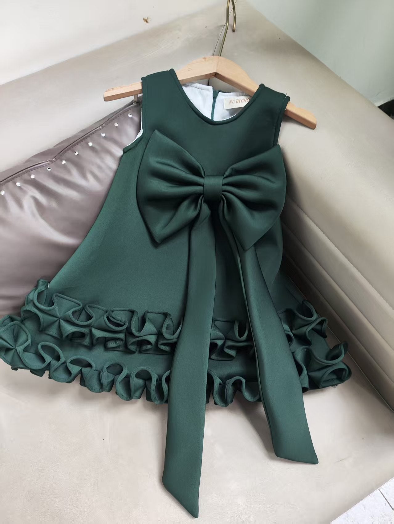 Vestido Infantil Barra Babados e Laço