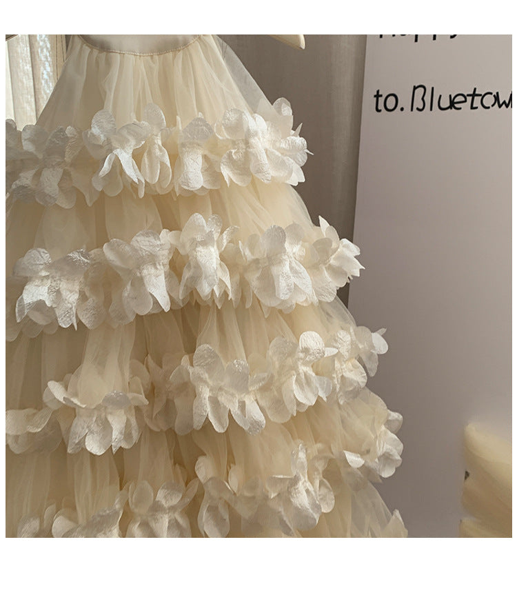 Vestido Infantil Camadas de Flores