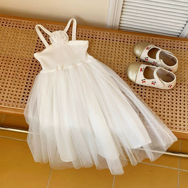 Vestido Infantil Flor com Tule