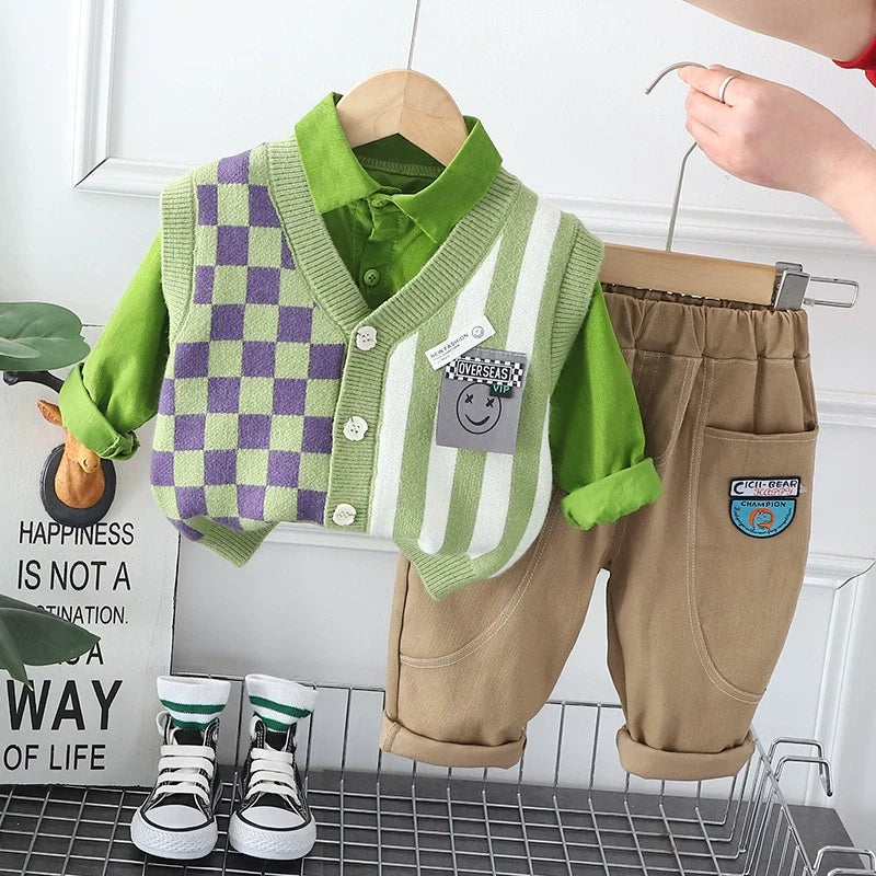 Conjunto Infantil Masculino 3 Peças com colete