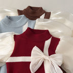 Vestido Infantil Lacinho Mangas Bufante