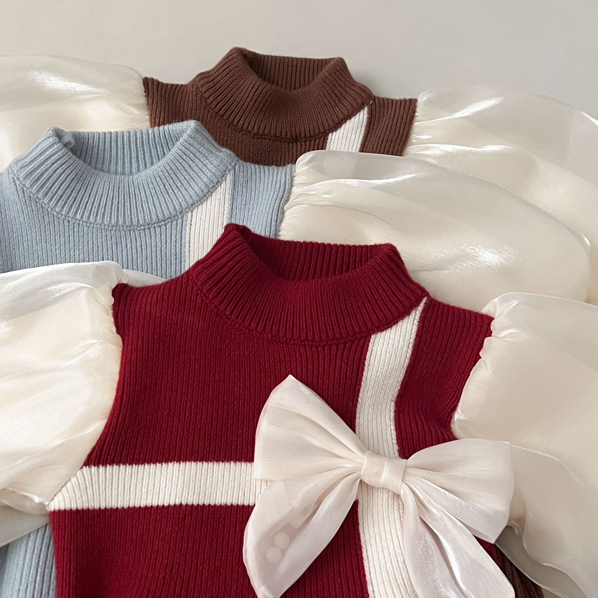 Vestido Infantil Lacinho Mangas Bufante