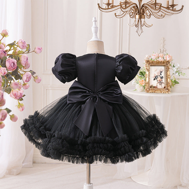 Vestido Infantil Preto Tule