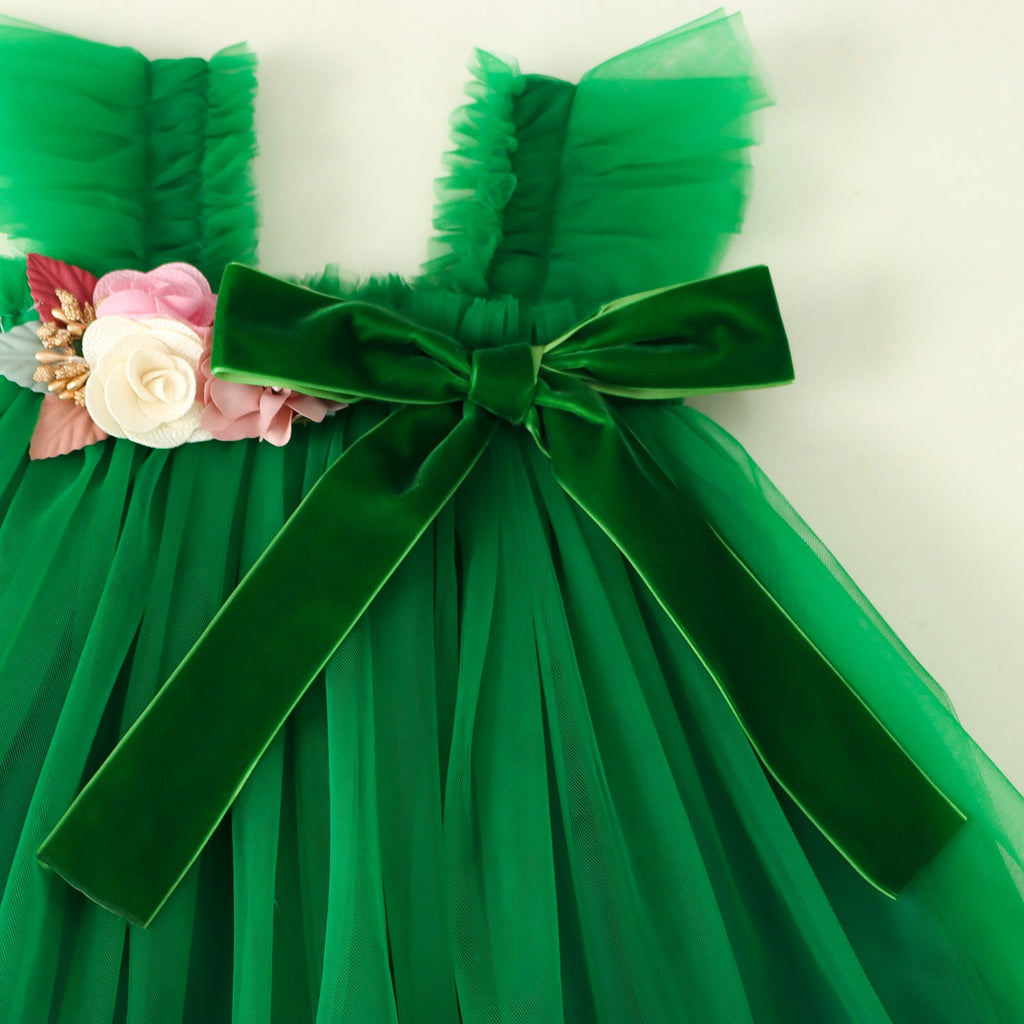 Vestido Infantil de Tule Natal
