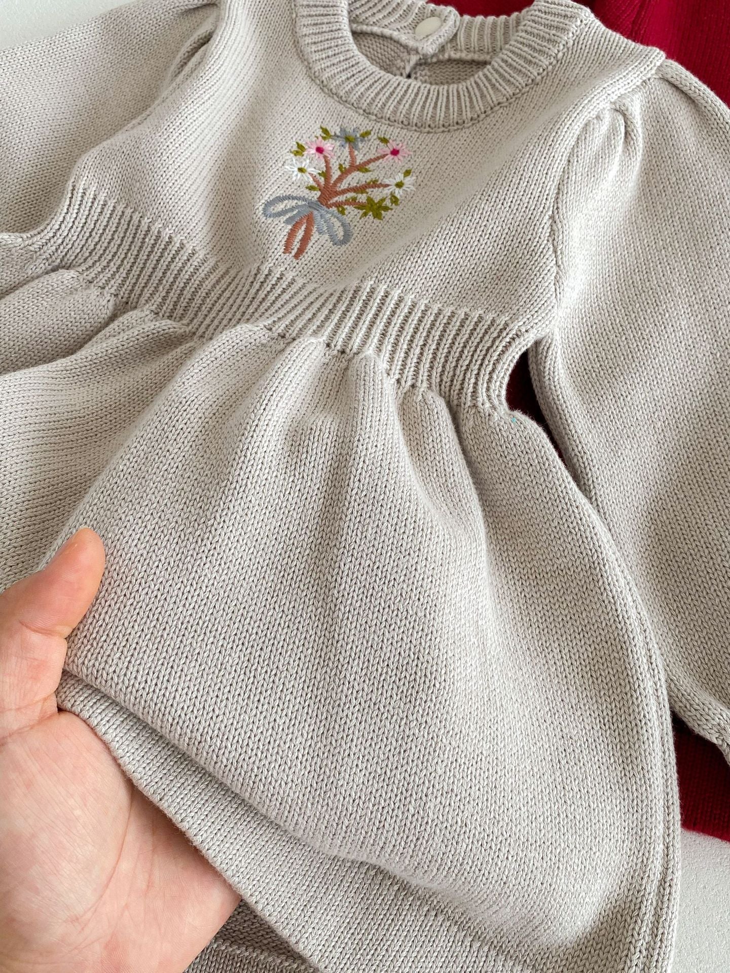 Vestido Infantil de Tricô com Florzinha
