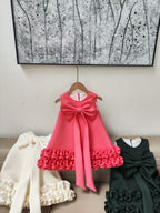 Vestido Infantil Barra Babados e Laço