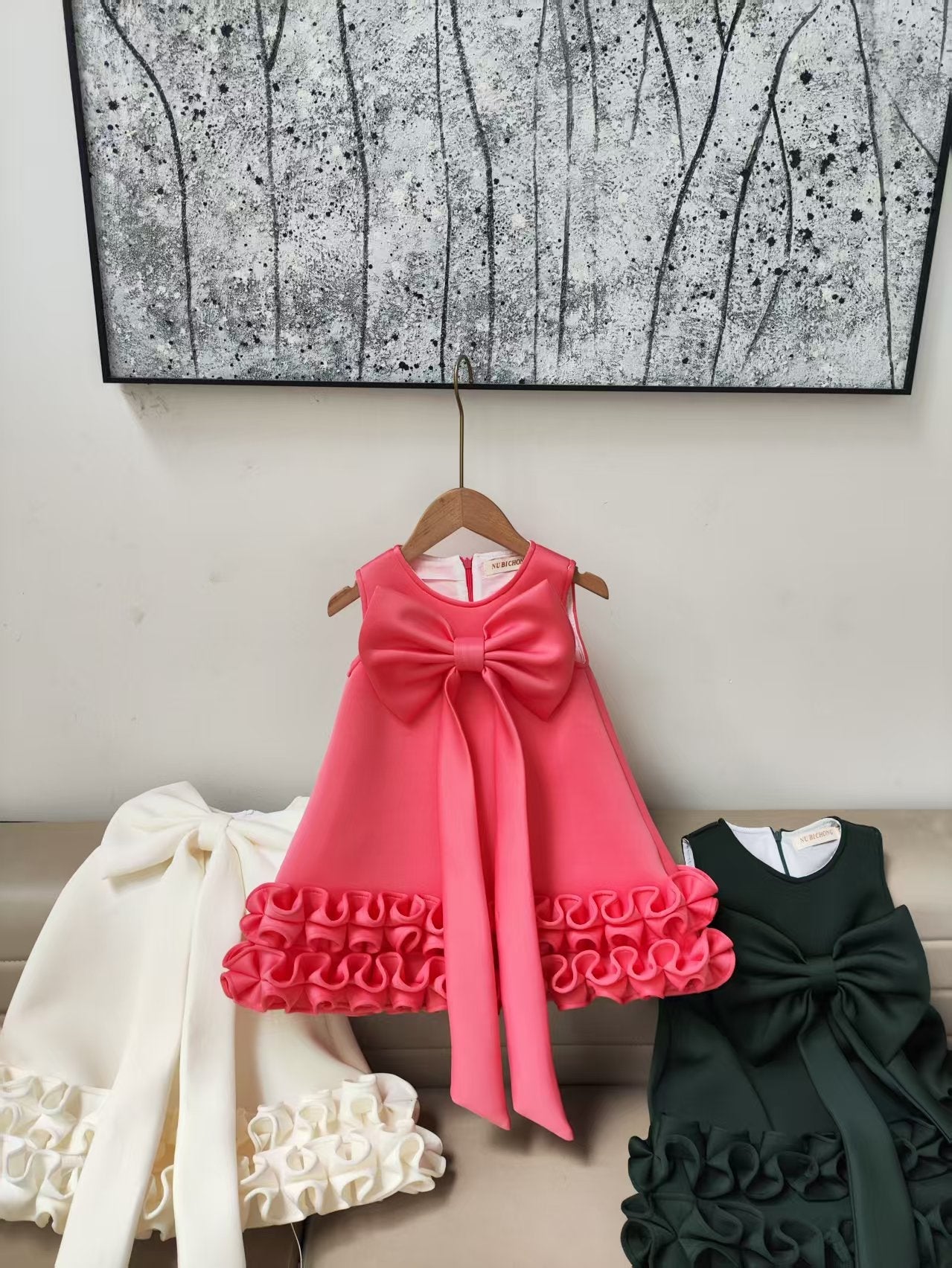 Vestido Infantil Barra Babados e Laço