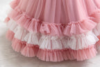 Vestido de Festa Infantil de Tule Camadas e Lacinho