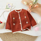 Cardigan Infantil Tricô Florzinhas