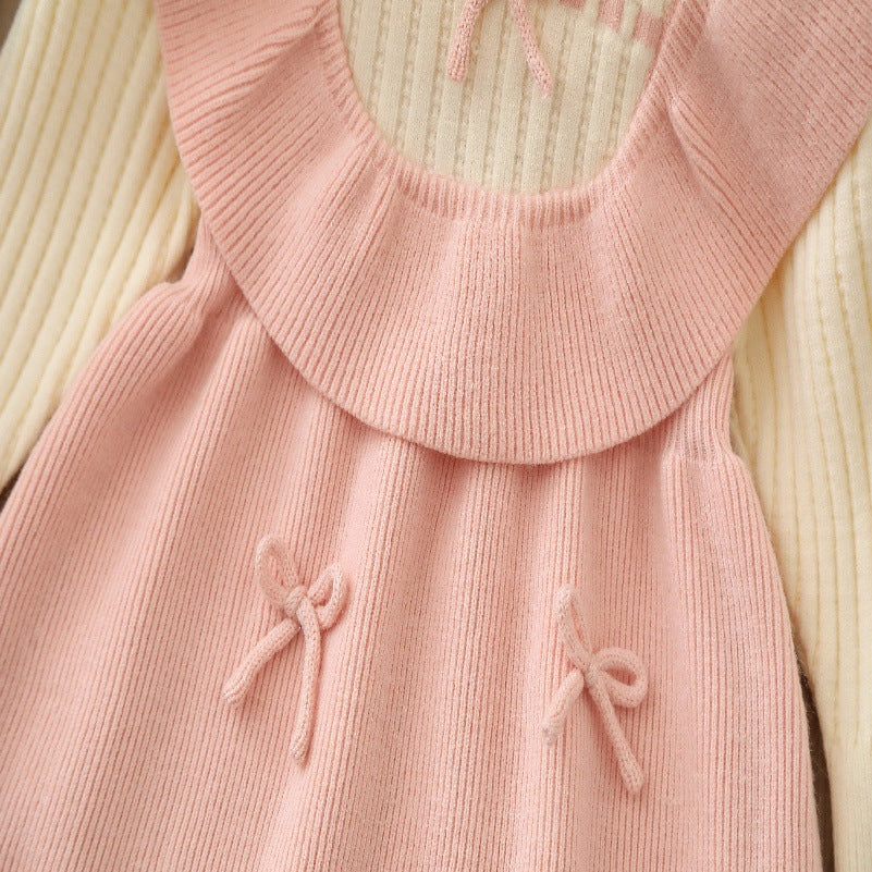 Vestido Infantil de Tricô com Lacinhos