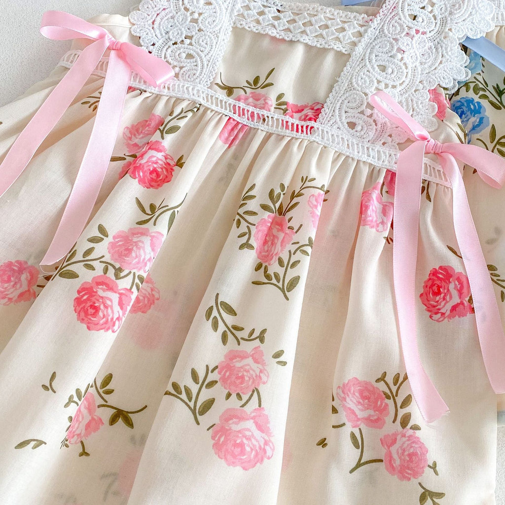 Vestido Infantil Floral Lacinho