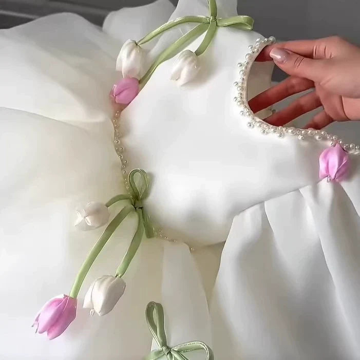 Vestido Infantil Tulipas
