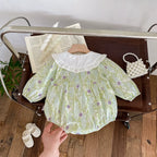 Body Infantil Verde Floral