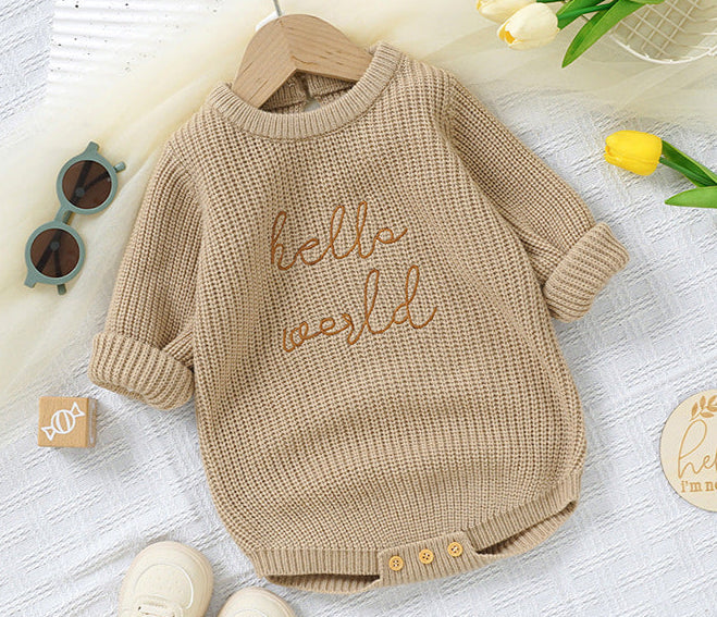 Body Infantil de Tricô Hello