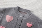 Conjunto Infantil de Tricô Corações