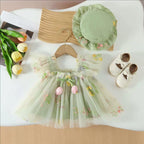 Vestido Infantil Floral Tulipa